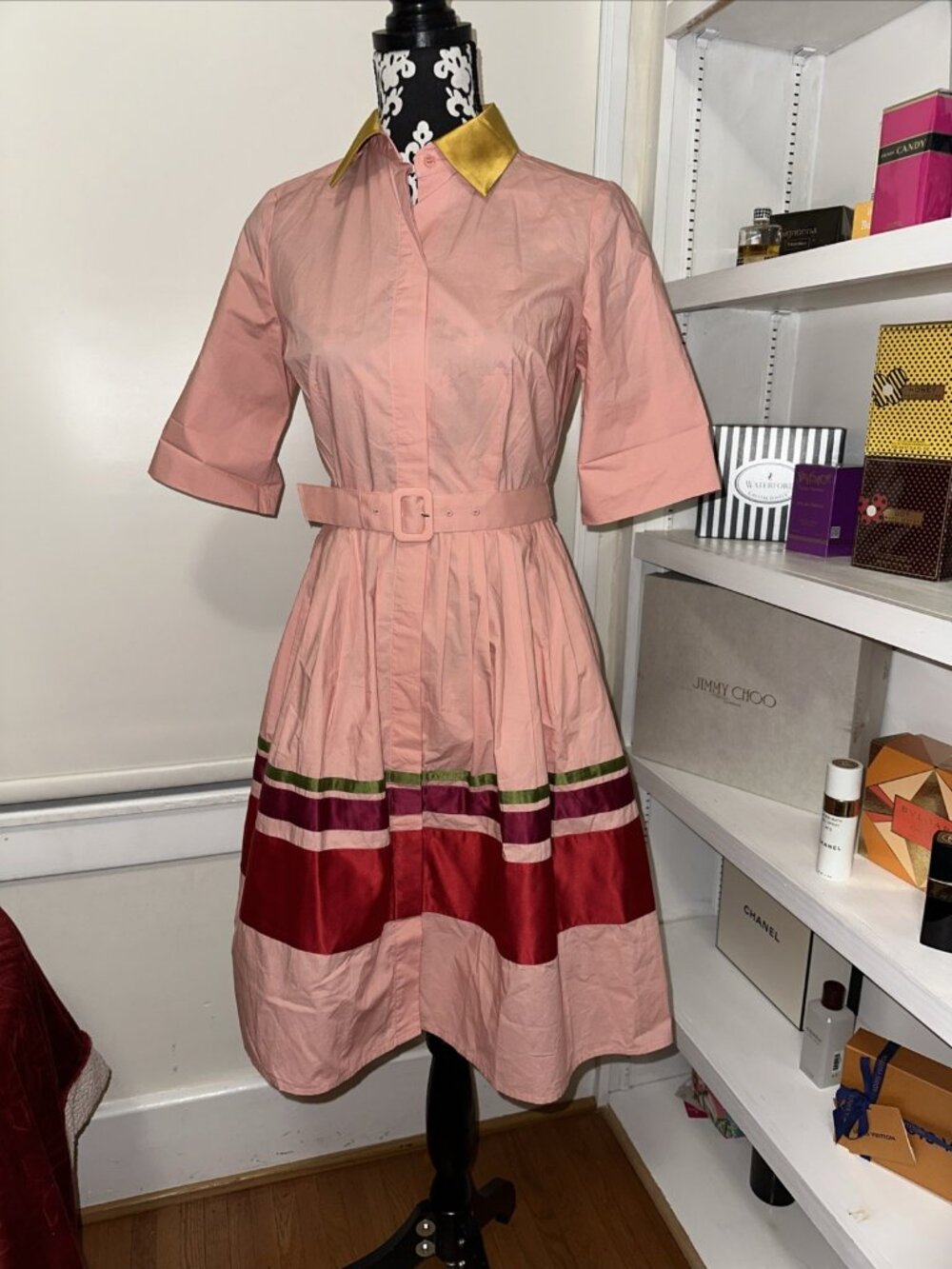 The Limited Sophie Theallet Shift Dress Size: 2 Belt Pockets Pink Ribbon NWOT